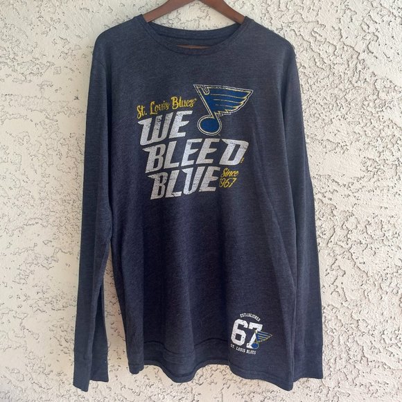 MAJESTIC ST. LOUIS BLUES Long Sleeve Tee Men's XL - Picture 2 of 5